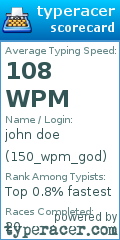 Scorecard for user 150_wpm_god