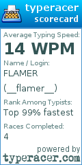 Scorecard for user __flamer__