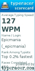 Scorecard for user _epicmania