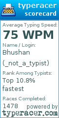 Scorecard for user _not_a_typist