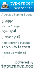 Scorecard for user _nyanyul
