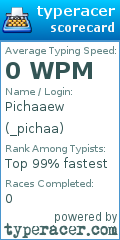 Scorecard for user _pichaa