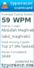 Scorecard for user abd_maghrabi