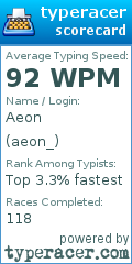 Scorecard for user aeon_