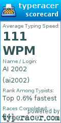 Scorecard for user ai2002