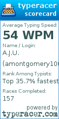 Scorecard for user amontgomery1005