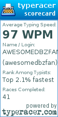 Scorecard for user awesomedbzfan