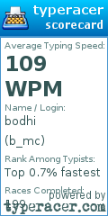 Scorecard for user b_mc