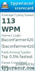Scorecard for user baconfarmer420