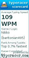 Scorecard for user baritonian495