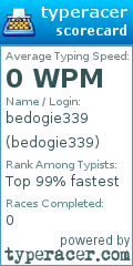 Scorecard for user bedogie339
