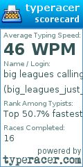 Scorecard for user big_leagues_just_called