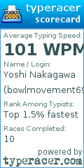Scorecard for user bowlmovement69