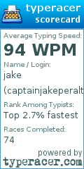 Scorecard for user captainjakeperalta