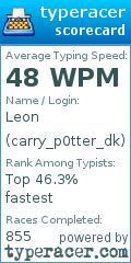 Scorecard for user carry_p0tter_dk