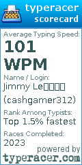 Scorecard for user cashgamer312