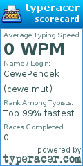 Scorecard for user ceweimut