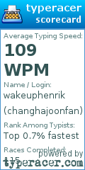 Scorecard for user changhajoonfan