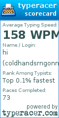 Scorecard for user coldhandsrngonnabelike100wpm