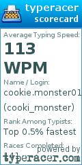Scorecard for user cooki_monster