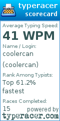 Scorecard for user coolercan