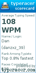Scorecard for user danzxz_39
