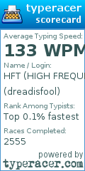 Scorecard for user dreadisfool