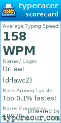 Scorecard for user drlawc2
