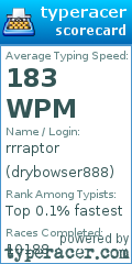 Scorecard for user drybowser888