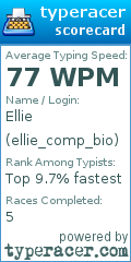Scorecard for user ellie_comp_bio