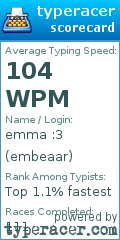 Scorecard for user embeaar