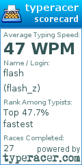 Scorecard for user flash_z