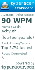 Scorecard for user fourteenyearold