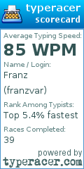 Scorecard for user franzvar