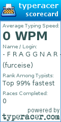 Scorecard for user furceise