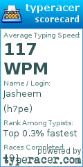 Scorecard for user h7pe