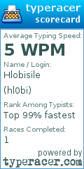 Scorecard for user hl0bi