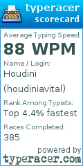 Scorecard for user houdiniavital