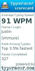 Scorecard for user immure