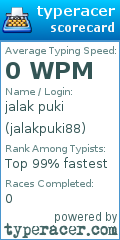 Scorecard for user jalakpuki88