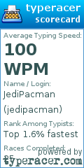 Scorecard for user jedipacman