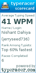 Scorecard for user jerryseed736