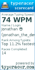 Scorecard for user jonathan_the_dev