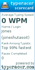 Scorecard for user joneshutasoit