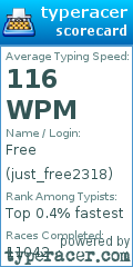 Scorecard for user just_free2318