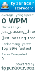 Scorecard for user just_passing_through