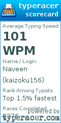 Scorecard for user kaizoku156