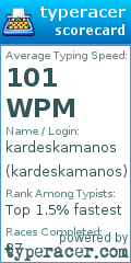 Scorecard for user kardeskamanos
