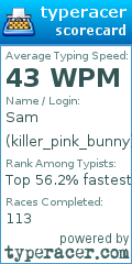 Scorecard for user killer_pink_bunny