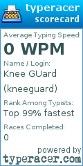 Scorecard for user kneeguard